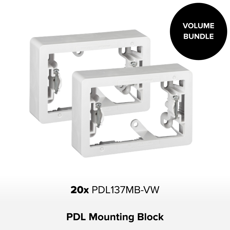 Bundle - 20 x PDL Standard Mounting Block 1Gang